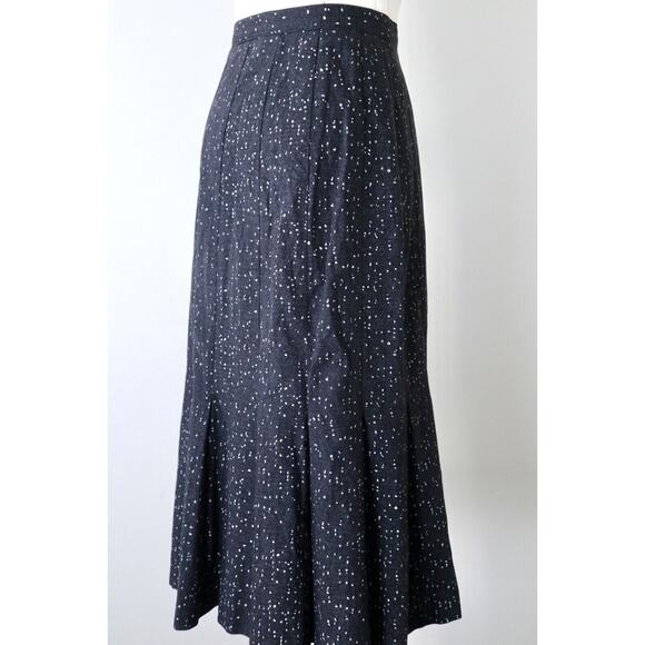 Vintage 1980s A. Byer High Waisted Mermaid Midi Skirt Retro Dot Print - Picture 9 of 10